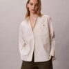 Cămașă lejeră cu nasturi din poplin de bumbac cu dungi Cămașă lejeră cu nasturi din poplin de bumbac cu dungi