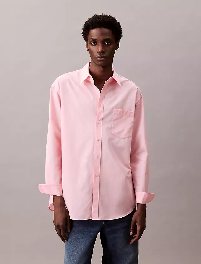 Cămașă oversized din poplin de bumbac cu nasturi Cămașă oversized din poplin de bumbac cu nasturi