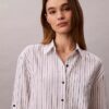 Cămașă relaxată cu nasturi din amestec de in Cămașă relaxată cu nasturi din amestec de in