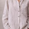 Cămașă relaxată cu nasturi din amestec de in Cămașă relaxată cu nasturi din amestec de in