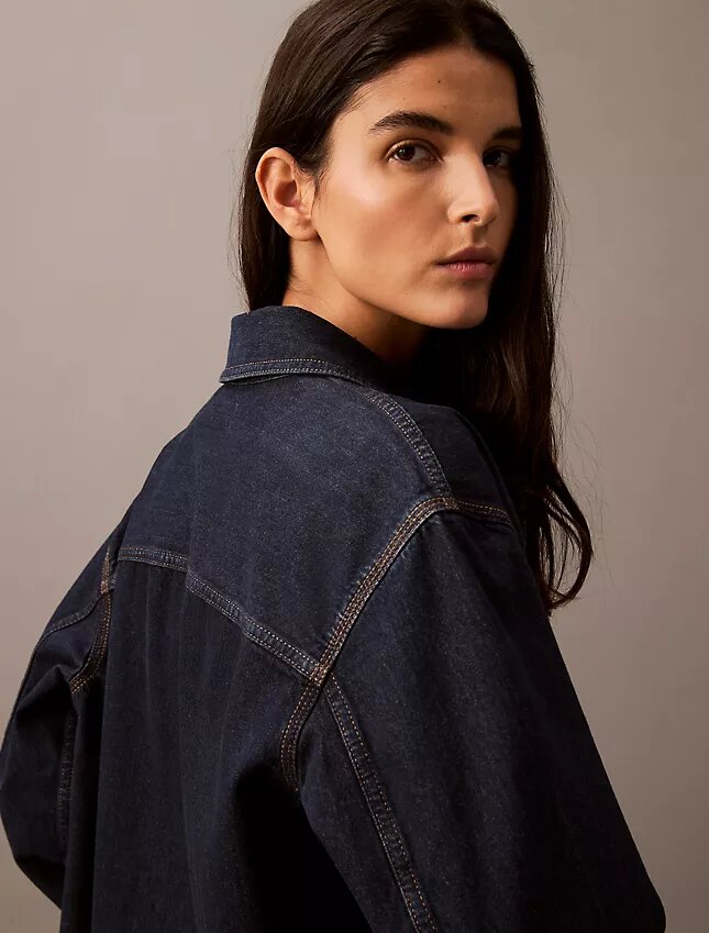 Cămașă relaxată din denim cu nasturi Cămașă relaxată din denim cu nasturi