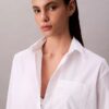 Cămașă relaxată din poplin cu nasturi
