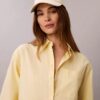 Cămașă relaxată din poplin de bumbac cu nasturi Cămașă relaxată din poplin de bumbac cu nasturi