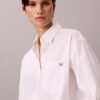 Cămașă relaxată din poplin de bumbac cu nasturi Cămașă relaxată din poplin de bumbac cu nasturi