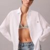 Cămașă relaxată din poplin de bumbac cu nasturi Cămașă relaxată din poplin de bumbac cu nasturi