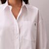 Cămașă scurtă, largă, din poplin de bumbac, cu nasturi Cămașă scurtă, largă, din poplin de bumbac, cu nasturi