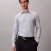 Cămașă slim cu nasturi, cu imprimeu jacquard geometric