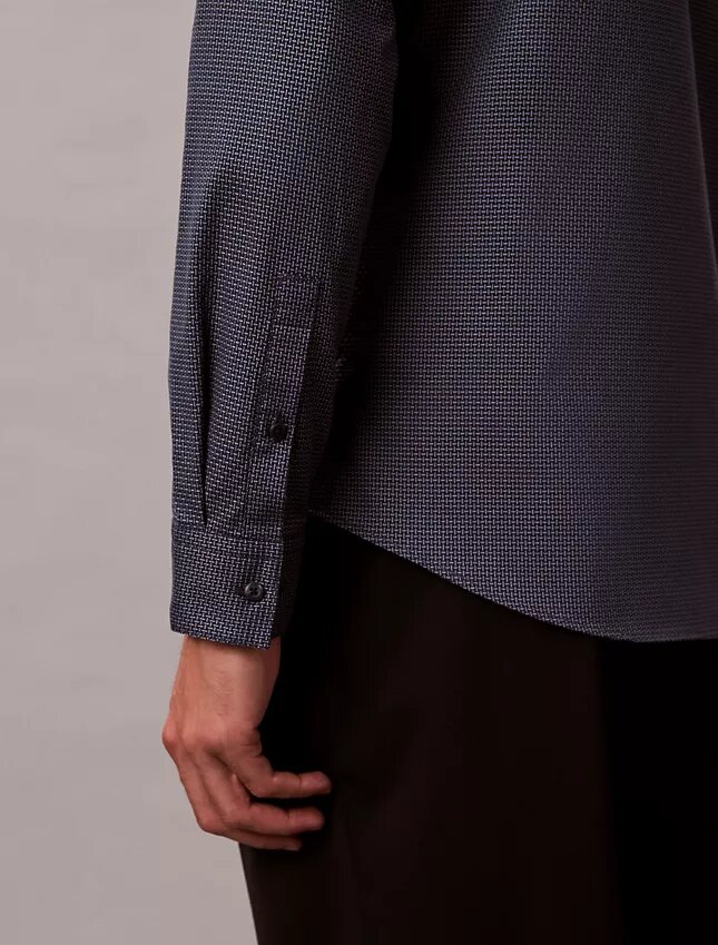 Cămașă slim cu nasturi, cu imprimeu jacquard geometric Cămașă slim cu nasturi, cu imprimeu jacquard geometric