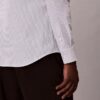 Cămașă slim cu nasturi, din material elastic tehnic cu dungi
