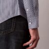 Cămașă slim din bumbac elastic cu dungi și nasturi
