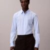 Cămașă slim din bumbac elastic cu imprimeu gingham și nasturi