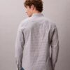 Cămașă slim din bumbac elastic cu imprimeu gingham și nasturi