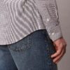 Cămașă slim din bumbac elastic cu imprimeu gingham și nasturi