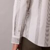 Cămașă slim din bumbac Supima elastic, cu dungi vopsite în fir
