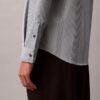 Cămașă slim din bumbac Supima elastic, cu dungi vopsite în fir