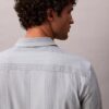 Cămașă slim din bumbac Supima elastic, cu dungi vopsite în fir