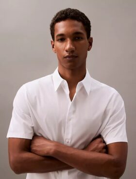 Cămașă slim din Cotton Stretch cu nasturi