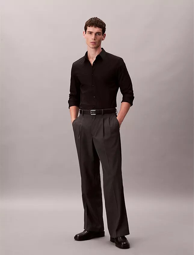 Cămașă slim din poplin Cotton Stretch de bumbac, cu nasturi Cămașă slim din poplin Cotton Stretch de bumbac, cu nasturi