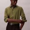 Cămașă slim din poplin Cotton Stretch de bumbac, cu nasturi