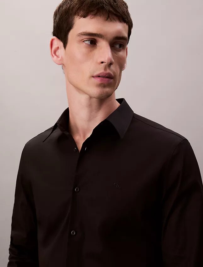 Cămașă slim din poplin Cotton Stretch de bumbac, cu nasturi Cămașă slim din poplin Cotton Stretch de bumbac, cu nasturi