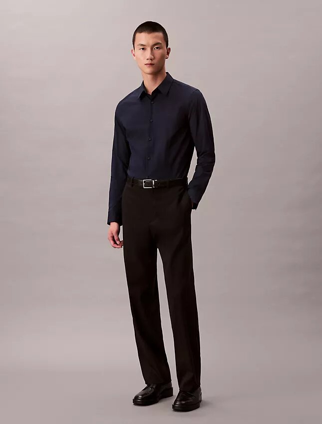 Cămașă slim din poplin Cotton Stretch de bumbac, cu nasturi Cămașă slim din poplin Cotton Stretch de bumbac, cu nasturi