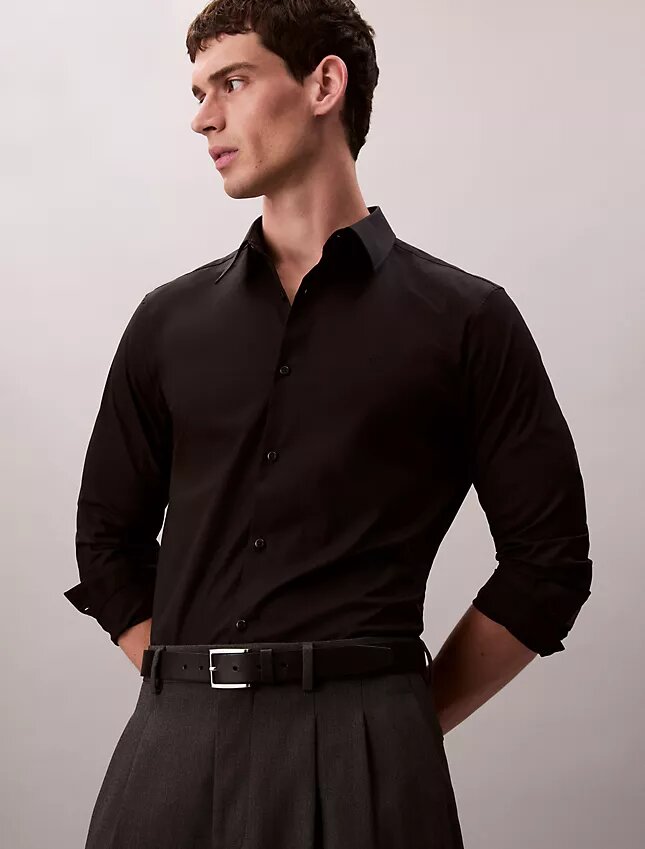 Cămașă slim din poplin Cotton Stretch de bumbac, cu nasturi Cămașă slim din poplin Cotton Stretch de bumbac, cu nasturi