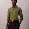 Cămașă slim din poplin Cotton Stretch de bumbac, cu nasturi