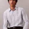 Cămașă slim Supima elastică cu dungi vopsite în fir Cămașă slim Supima elastică cu dungi vopsite în fir
