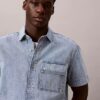 Cămașă utilitară din denim cu nasturi Cămașă utilitară din denim cu nasturi