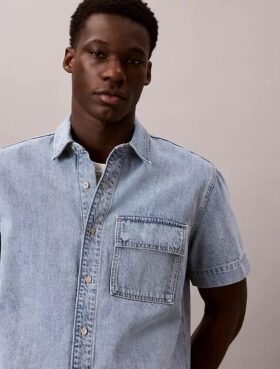 Cămașă utilitară din denim cu nasturi