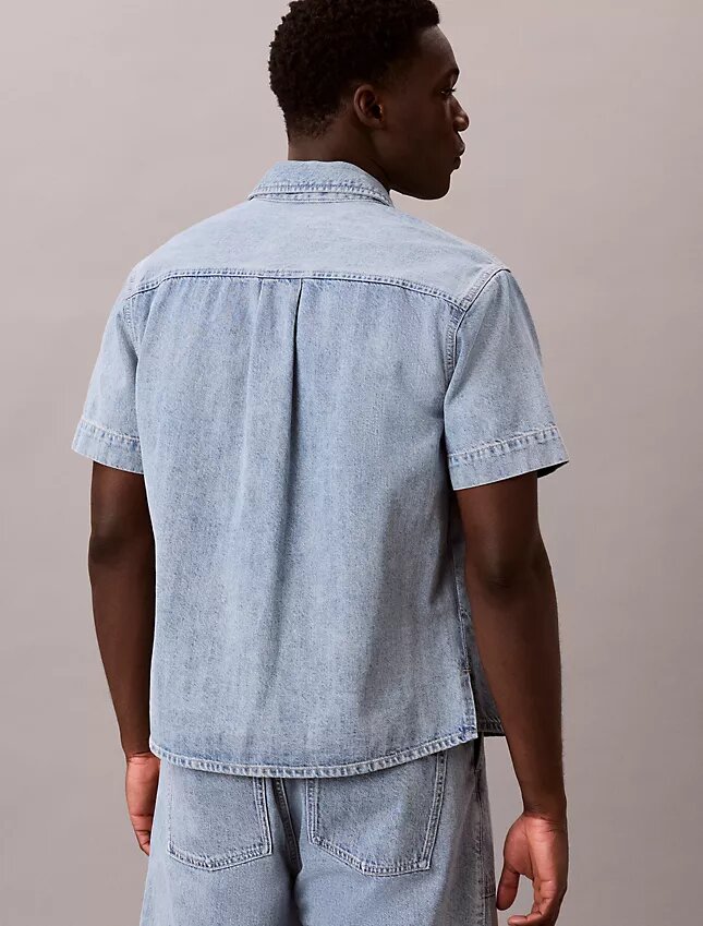 Cămașă utilitară din denim cu nasturi Cămașă utilitară din denim cu nasturi