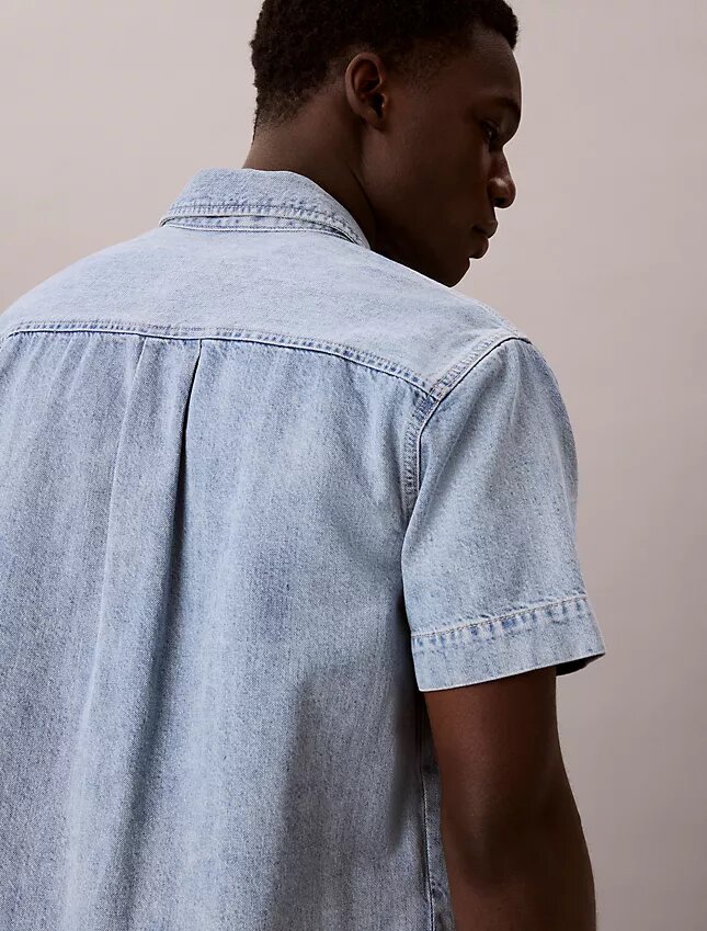 Cămașă utilitară din denim cu nasturi Cămașă utilitară din denim cu nasturi