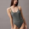 Costum de baie întreg cu spate decupat și micro-curea