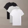 Cotton Classics Set de 3 tricouri cu guler rotund și croială clasică