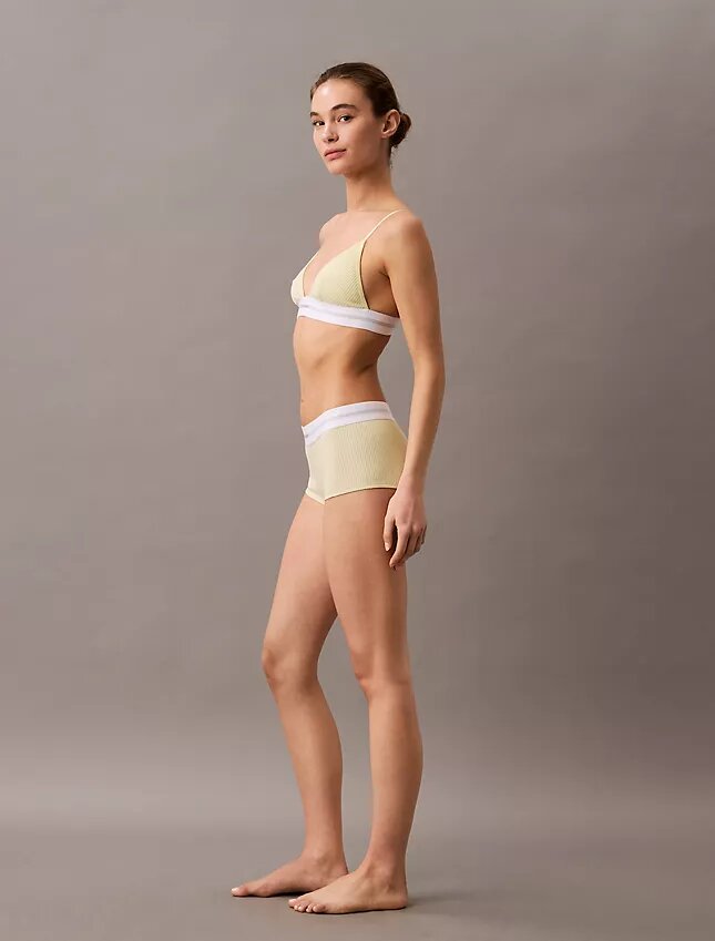 Cotton Stretch Modal Bralette Unlined, din bumbac Modal elastic cu nervuri Cotton Stretch Modal Bralette Unlined, din bumbac Modal elastic cu nervuri