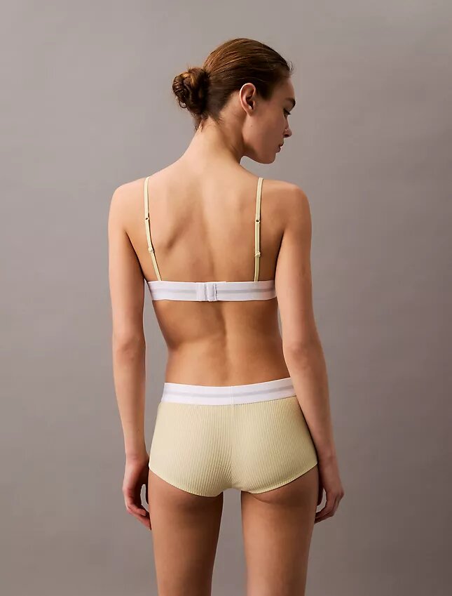 Cotton Stretch Modal Bralette Unlined, din bumbac Modal elastic cu nervuri Cotton Stretch Modal Bralette Unlined, din bumbac Modal elastic cu nervuri