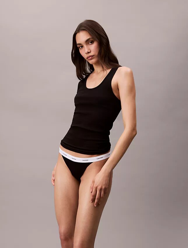 Cotton Stretch Rib Thong Cotton Stretch Rib Thong