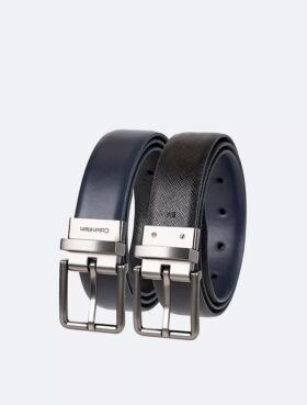Curea de costum reversibilă din piele Saffiano