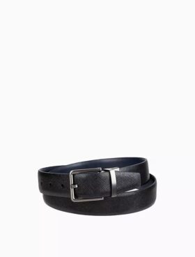 Curea de costum reversibilă din piele Saffiano