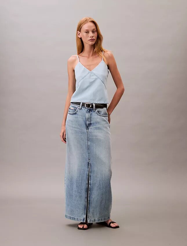 Fustă maxi din denim Fustă maxi din denim