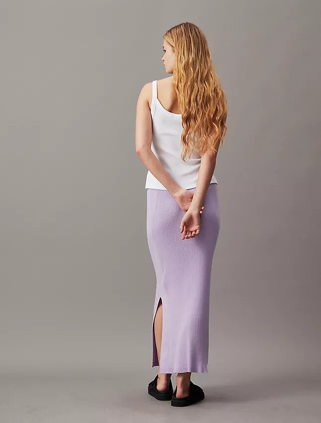 Fustă maxi din tricot cu nervuri Monologo Fustă maxi din tricot cu nervuri Monologo