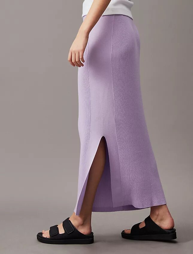 Fustă maxi din tricot cu nervuri Monologo Fustă maxi din tricot cu nervuri Monologo