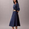 Fustă midi cu broderie Fustă midi cu broderie