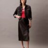 Fustă midi din piele de miel Fustă midi din piele de miel