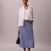 Fustă midi din poplin de bumbac Fustă midi din poplin de bumbac
