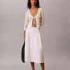 Fustă midi din poplin de bumbac Fustă midi din poplin de bumbac