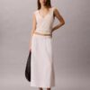 Fustă midi din poplin de bumbac Fustă midi din poplin de bumbac