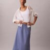 Fustă midi din poplin de bumbac Fustă midi din poplin de bumbac