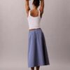 Fustă midi din poplin de bumbac Fustă midi din poplin de bumbac