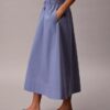 Fustă midi din poplin de bumbac Fustă midi din poplin de bumbac
